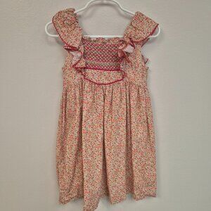 Pepa London Red Floral Smocked Dress 4Y